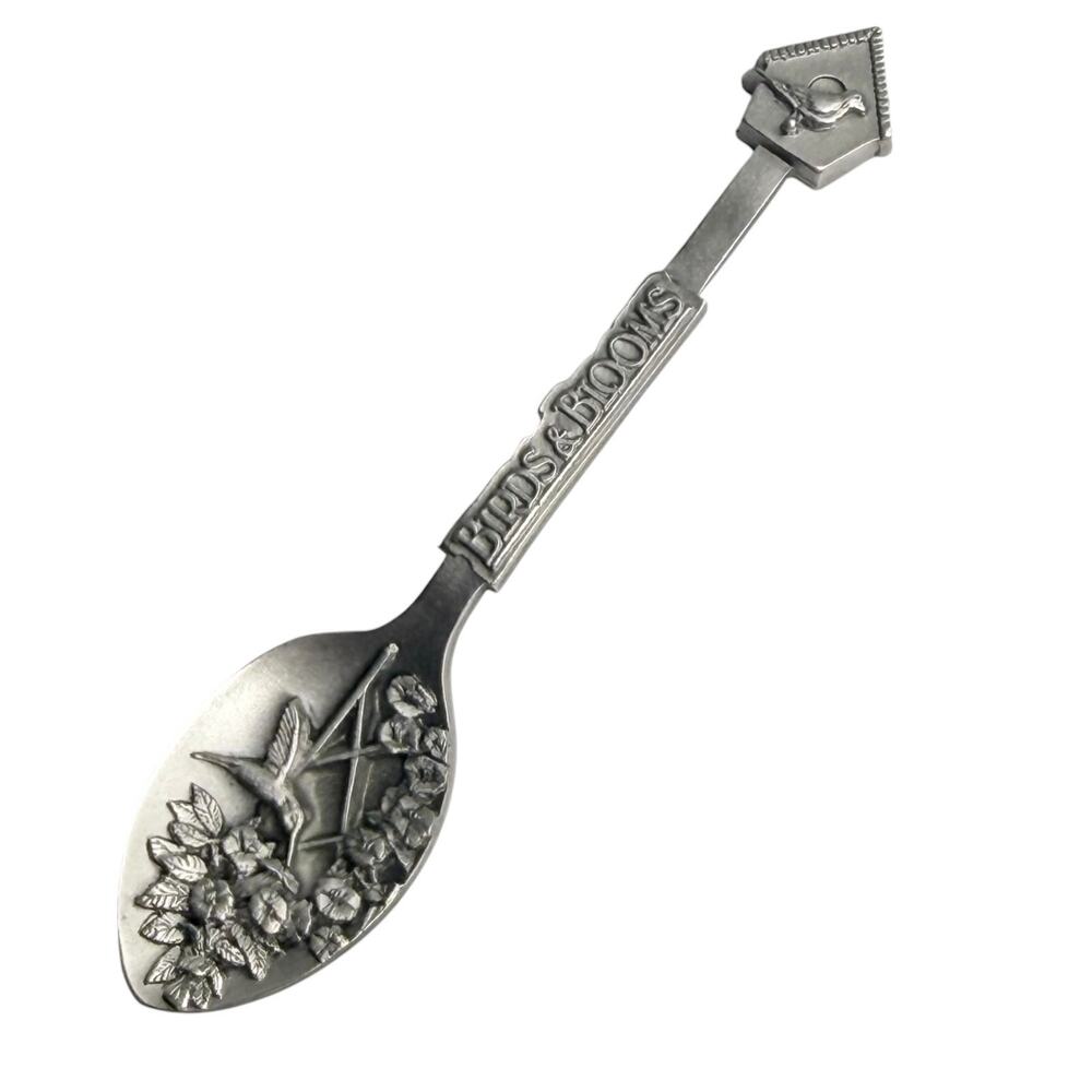 Birds & Blooms Hummingbird Spoon Floral 1996 Reiman 4.25” Birdhouse 3D Flowers